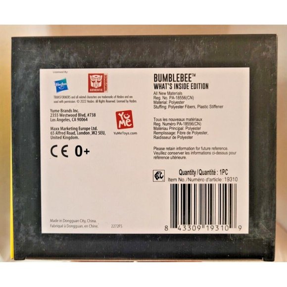 New Transformers DZNR Collectible Plush Bumblebee 'What's Inside Edition #02 Toy - Picture 5 of 7